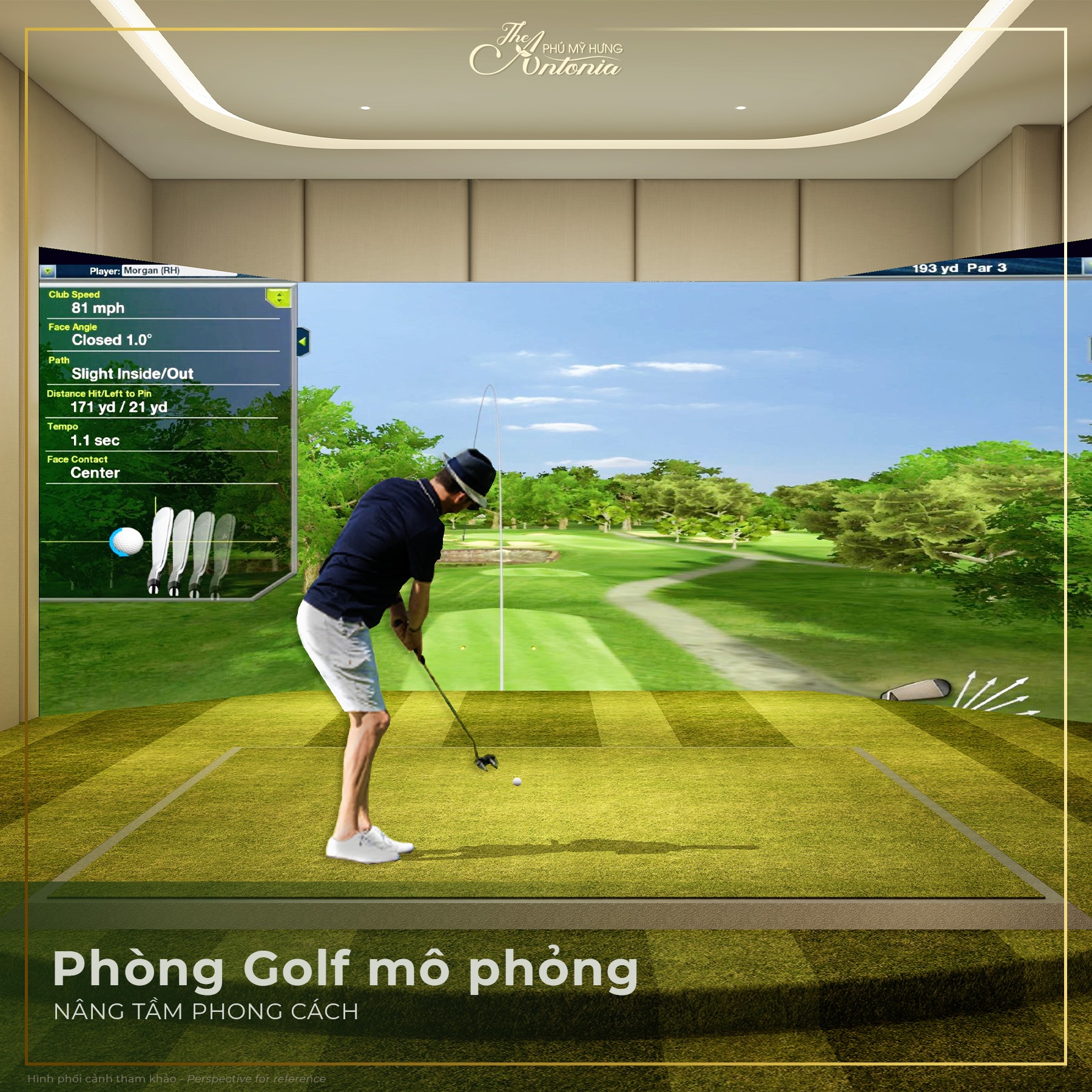 Phòng tập Golf 3D cũng là một tiện ích cao cấp dành cho cư dân The Antonia