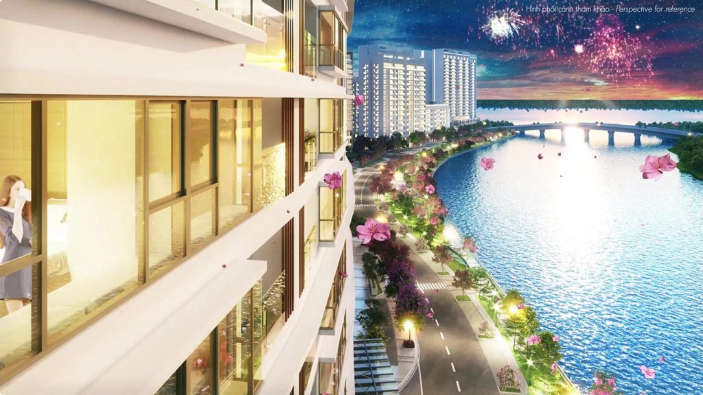 Theo ông Tan Gek Meng – kiến trúc sư quy hoạch tổng thể dự án, do tòa nhà nằm cạnh sông, bản thân thế đất công trình cũng cong nên khi thiết kế, các kiến trúc sư đã áp dụng đường nét thiết kế nương theo hình thù thực tế này để kiến tạo tòa nhà A, tạo tầm nhìn rộng thoáng ra cảnh quan.