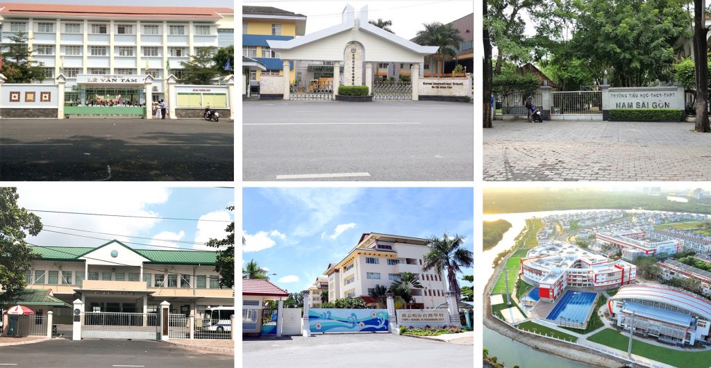 Chuỗi trường học Quốc tế đa dạng tại khu đô thị Phú Mỹ Hưng. Phú Mỹ Hưng có đến hơn 35 trường học các cấp từ mầm non đến đại học theo tiêu chuẩn Quốc tế toàn diện.