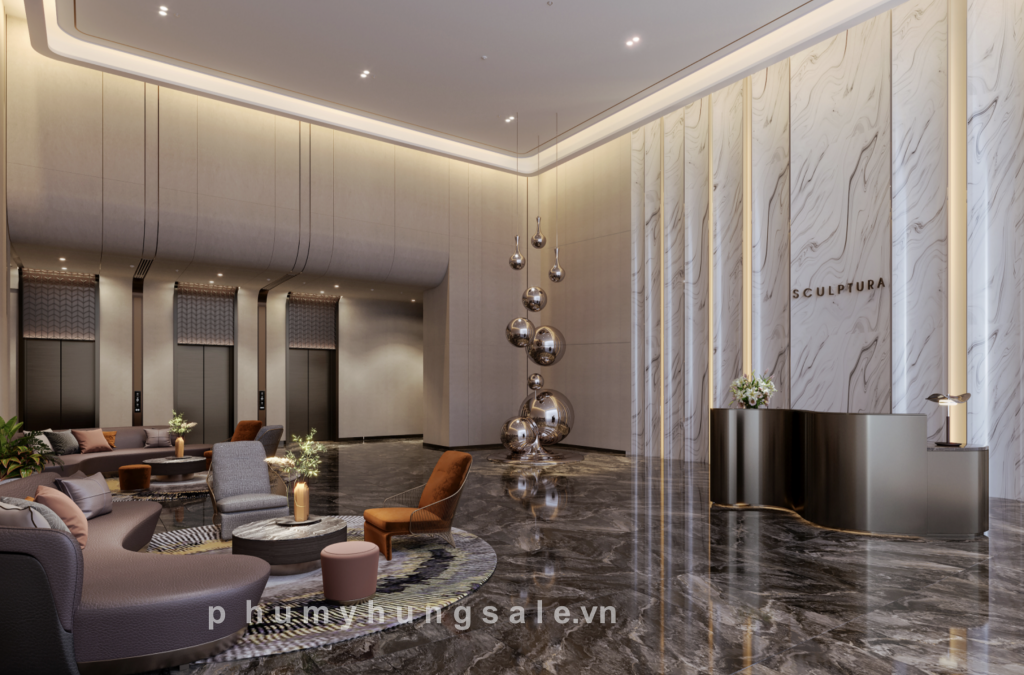 Phối cảnh sảnh Lobby Phú Mỹ Hưng The Sculptura