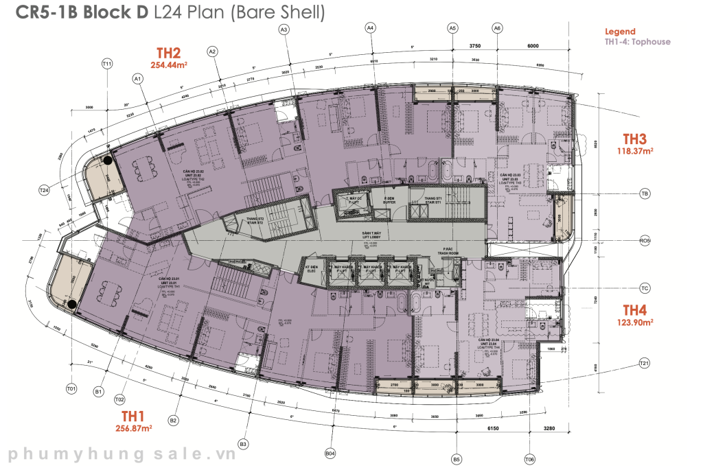 Mặt bằng Tophouse tầng 24 dự án Phú Mỹ Hưng The Regency
